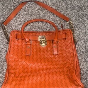 Michael Kors Orange Woven Satchel